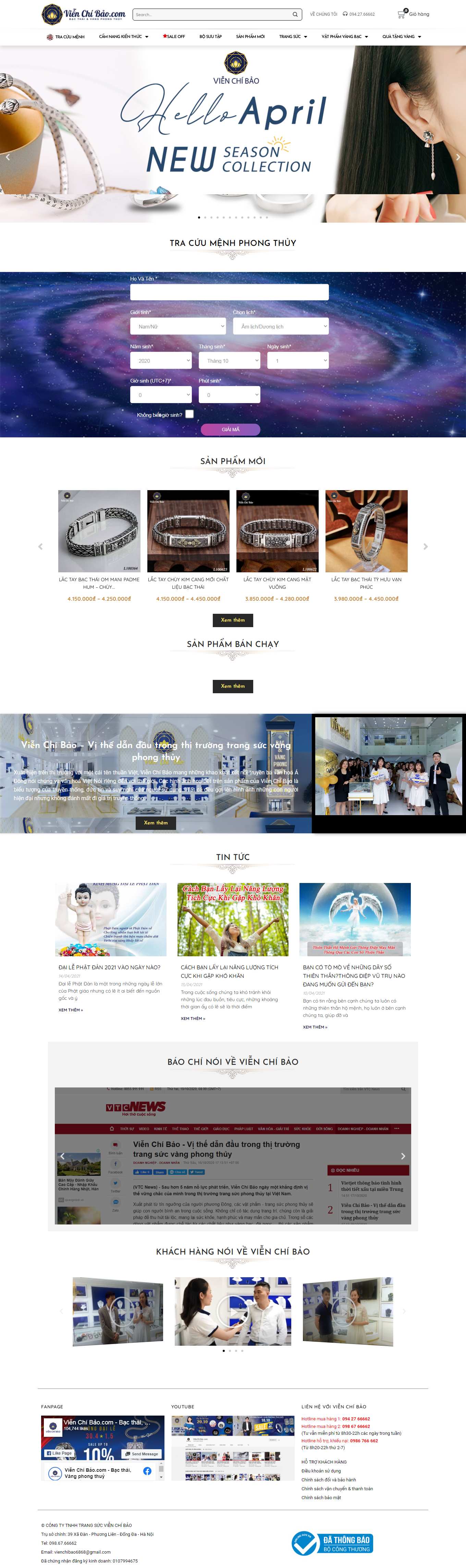 [trangsucvt] Thiết kế Website Web vòng tay phong thủy - vienchibaocom