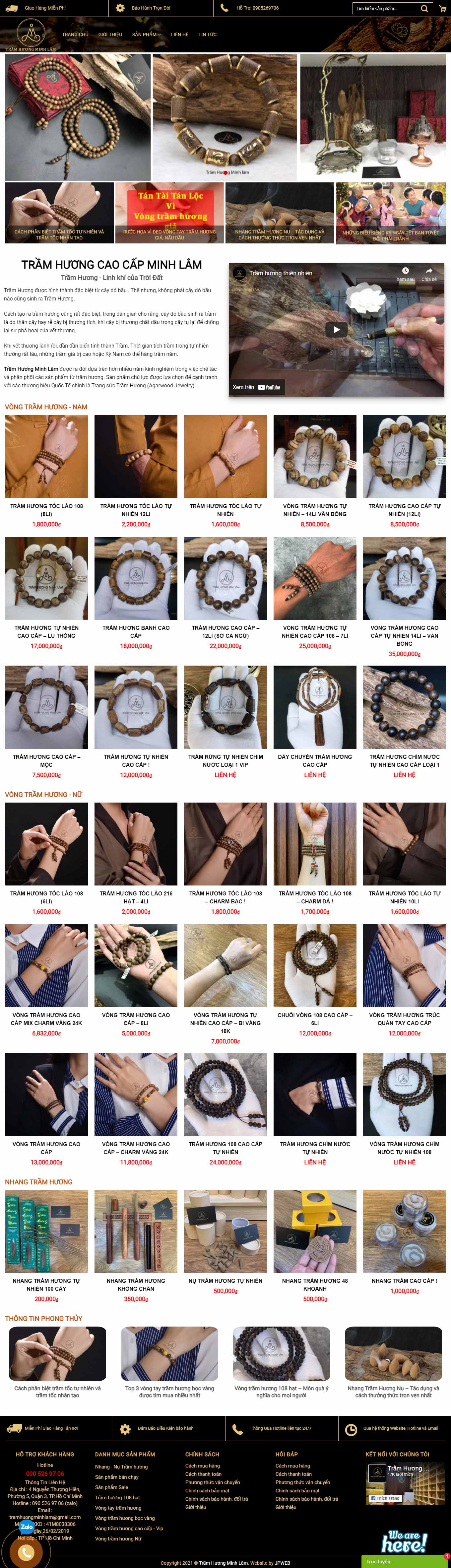 [trangsucvt] Thiết kế Website Web vòng tay phong thủy - tramhuongminhlamcom