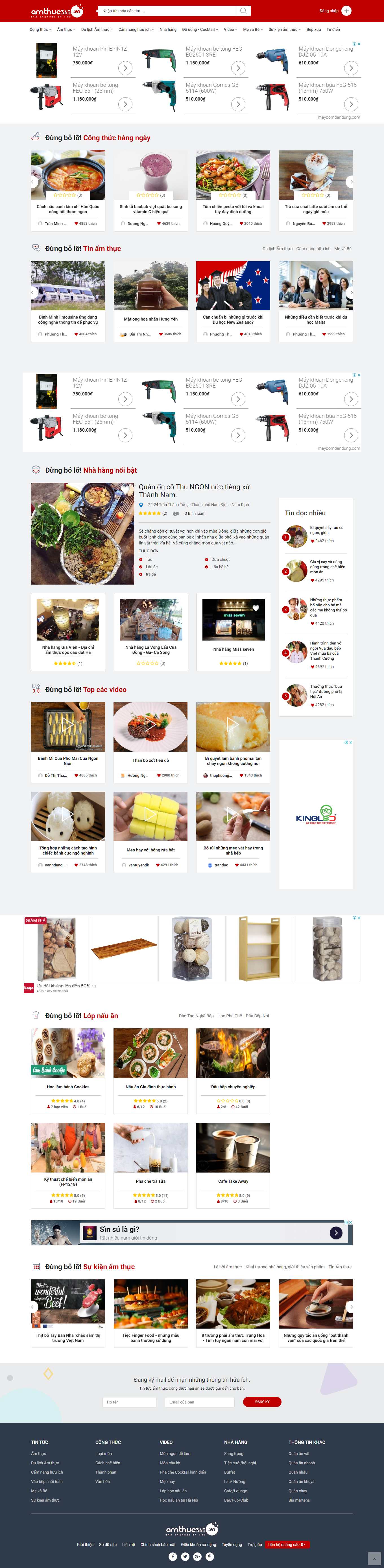 Thiết kế Website Web đẹp nhất - wwwamthuc365vn