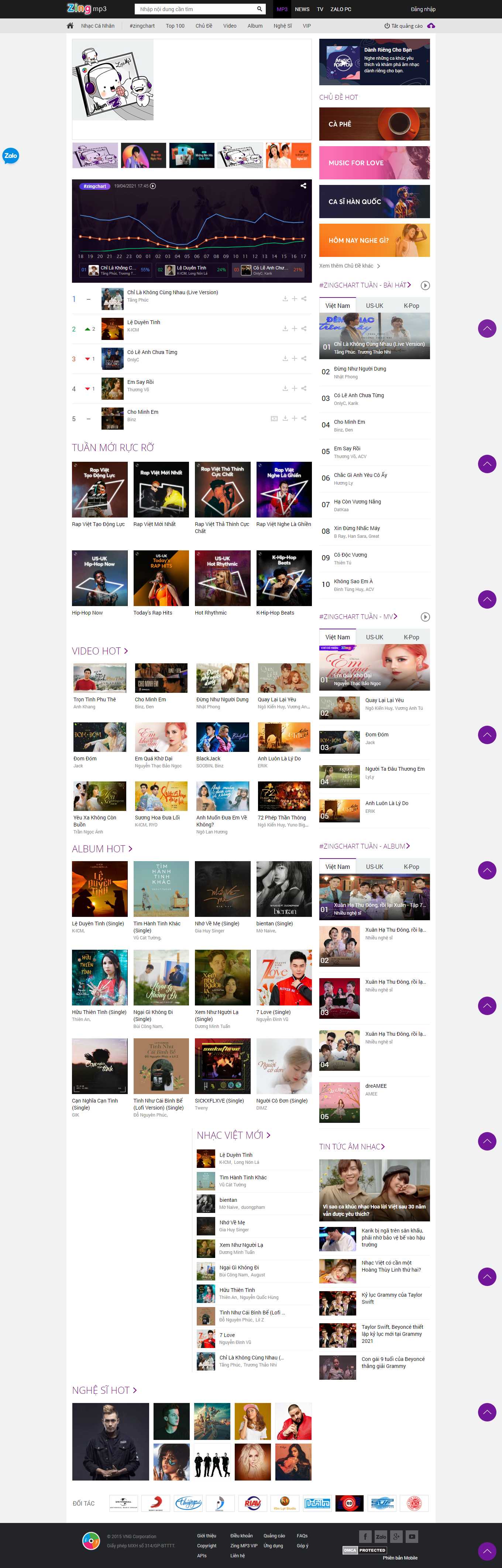 [nhaccuatui] Thiết kế Website Web nhạc - mp3zingvn