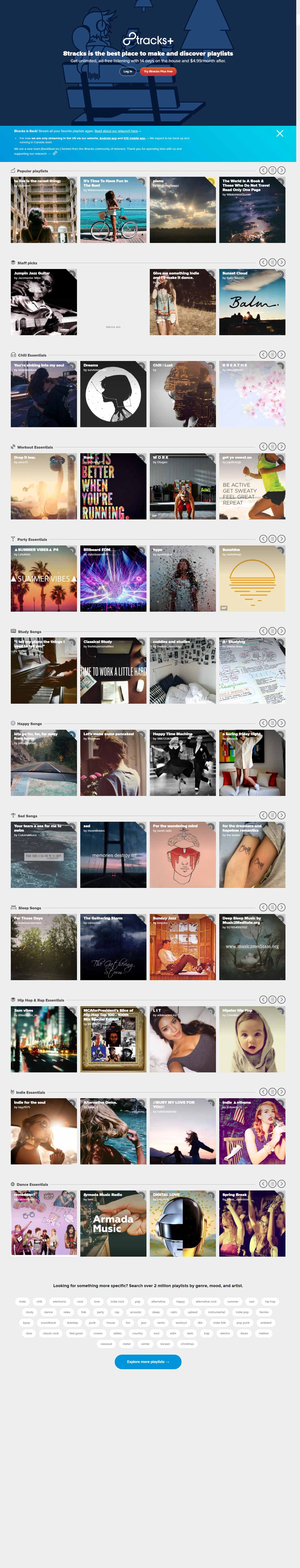 [nhaccuatui] Thiết kế Website Web nhạc - 8trackscom