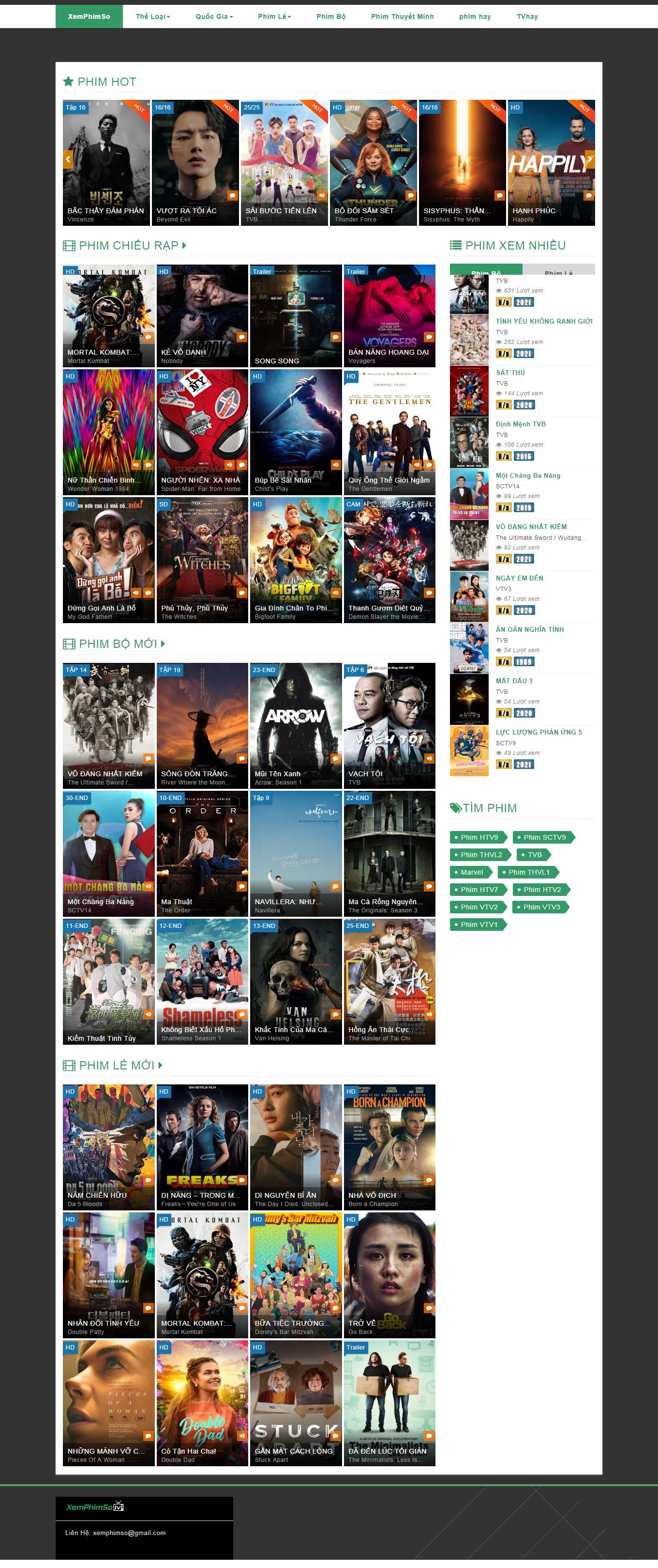Thiết kế Website Web phim - xemphimsoznet