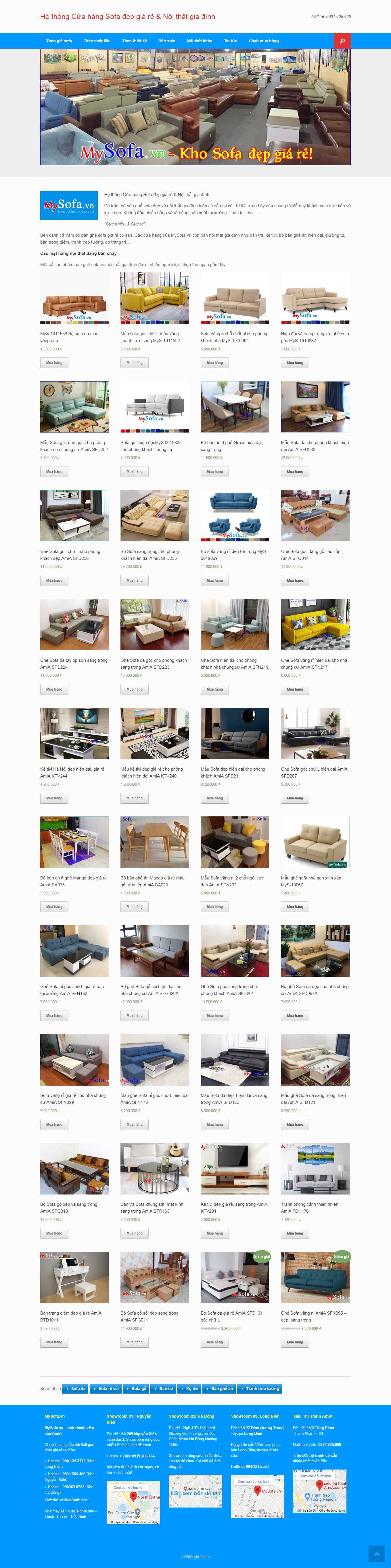 Thiết kế Website Web mẫu có sẵn - mysofavn