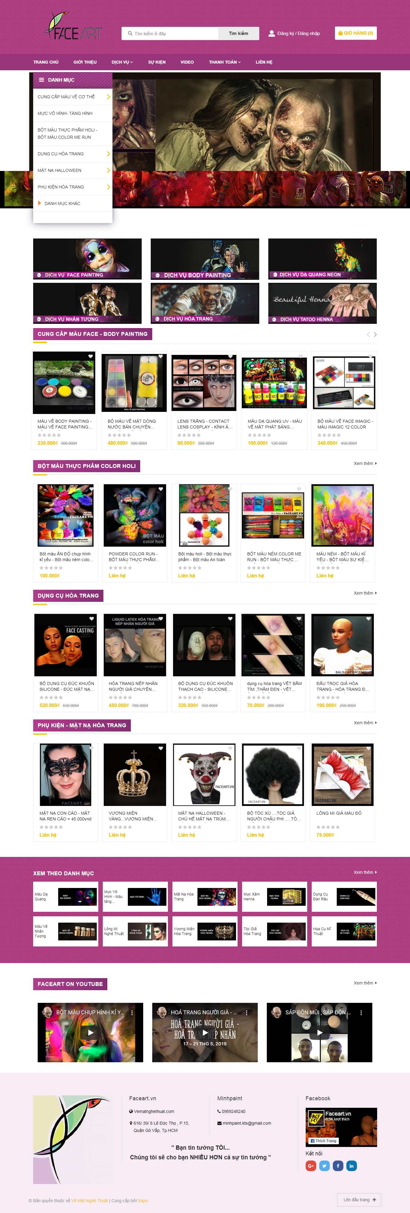Thiết kế Website Web mẫu có sẵn - faceartvn