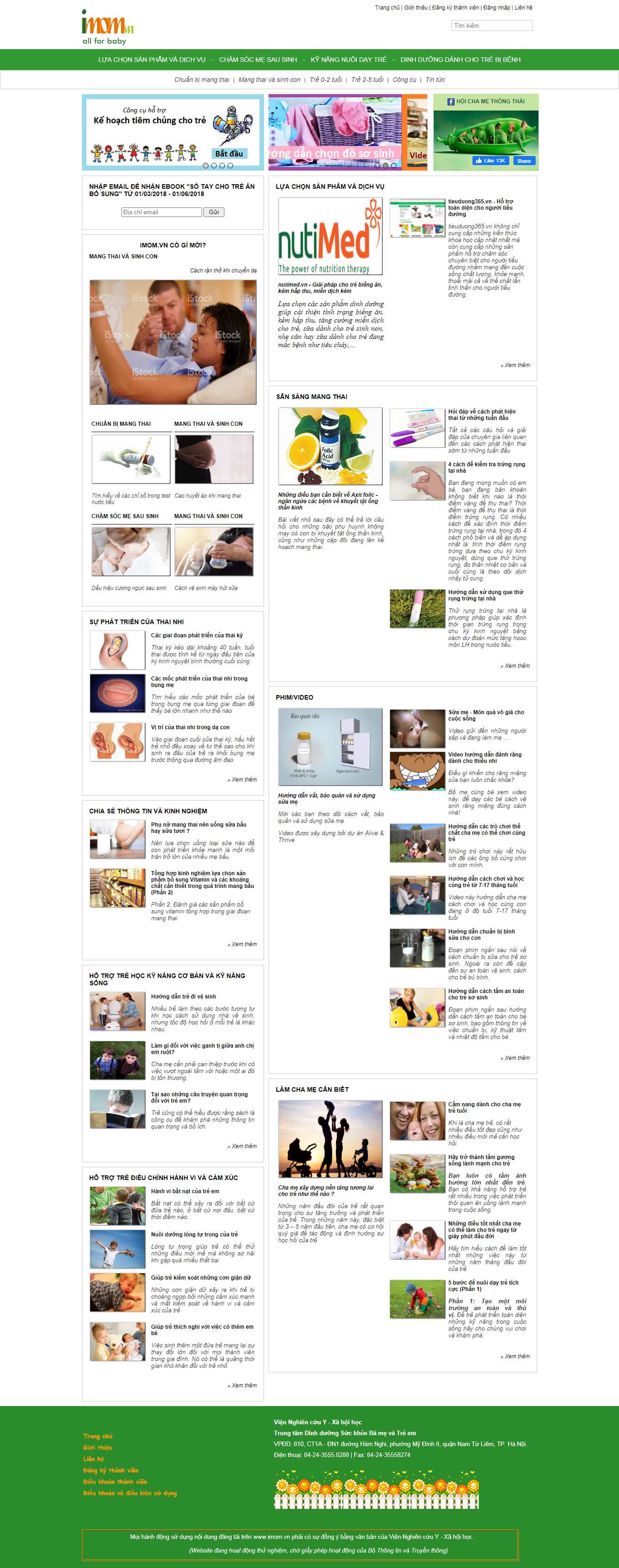 [voicon] Thiết kế Website Web mẹ và bé - imomvn