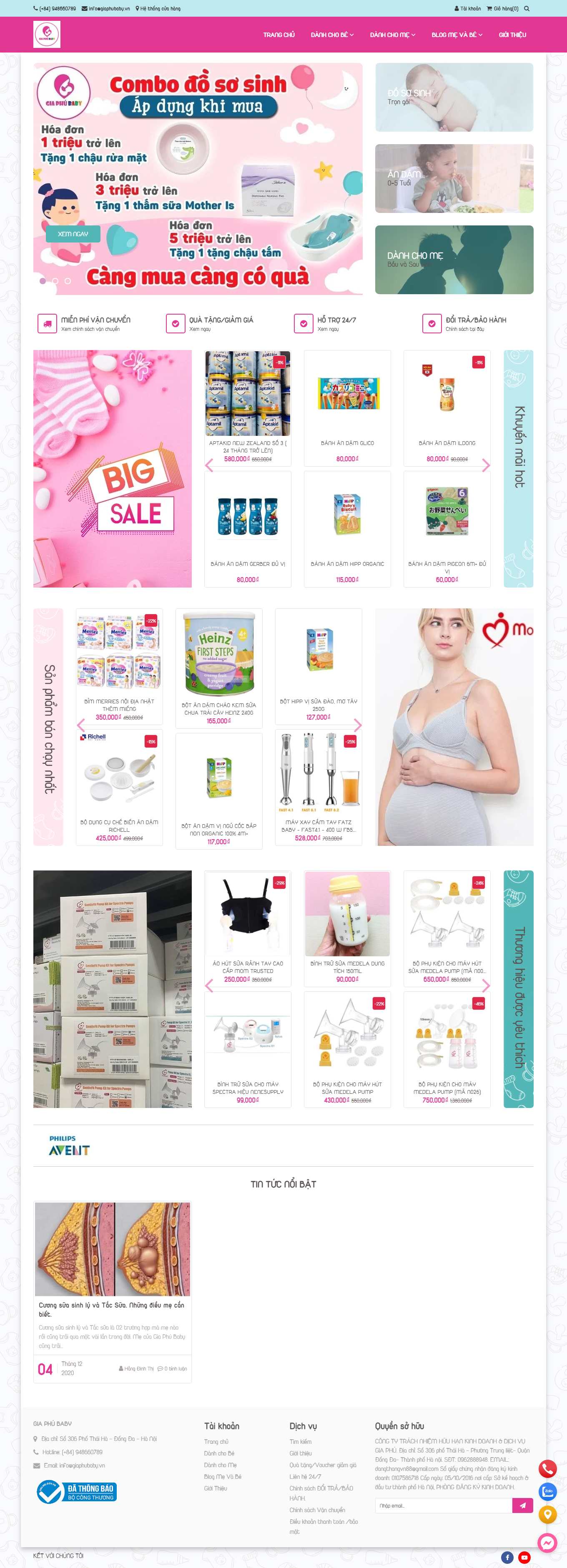 [voicon] Thiết kế Website Web mẹ và bé - giaphubabyvn