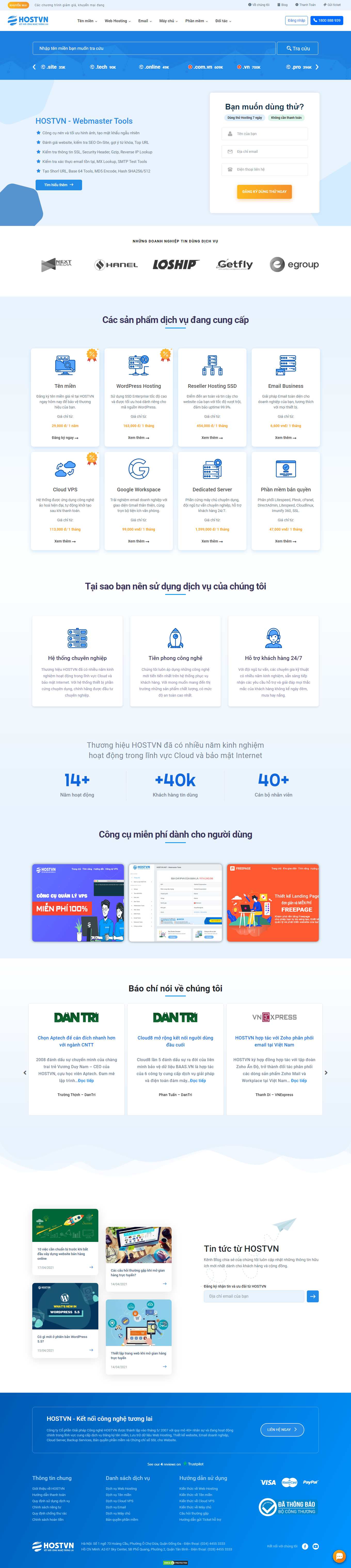 [bkns] Thiết kế Website Web bán hosting - hostvnnet