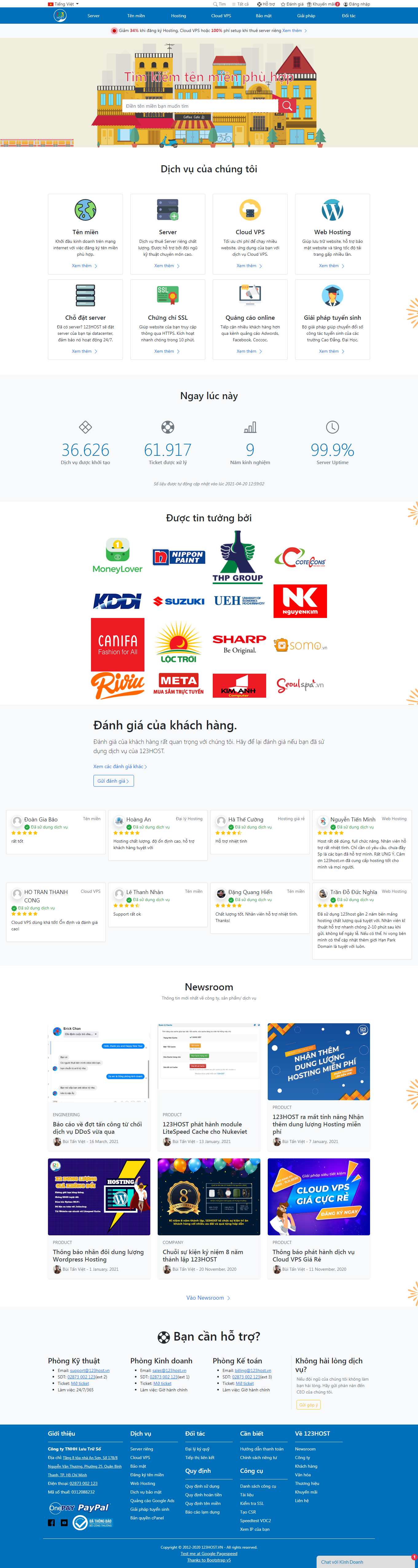 [bkns] Thiết kế Website Web bán hosting - 123hostvn