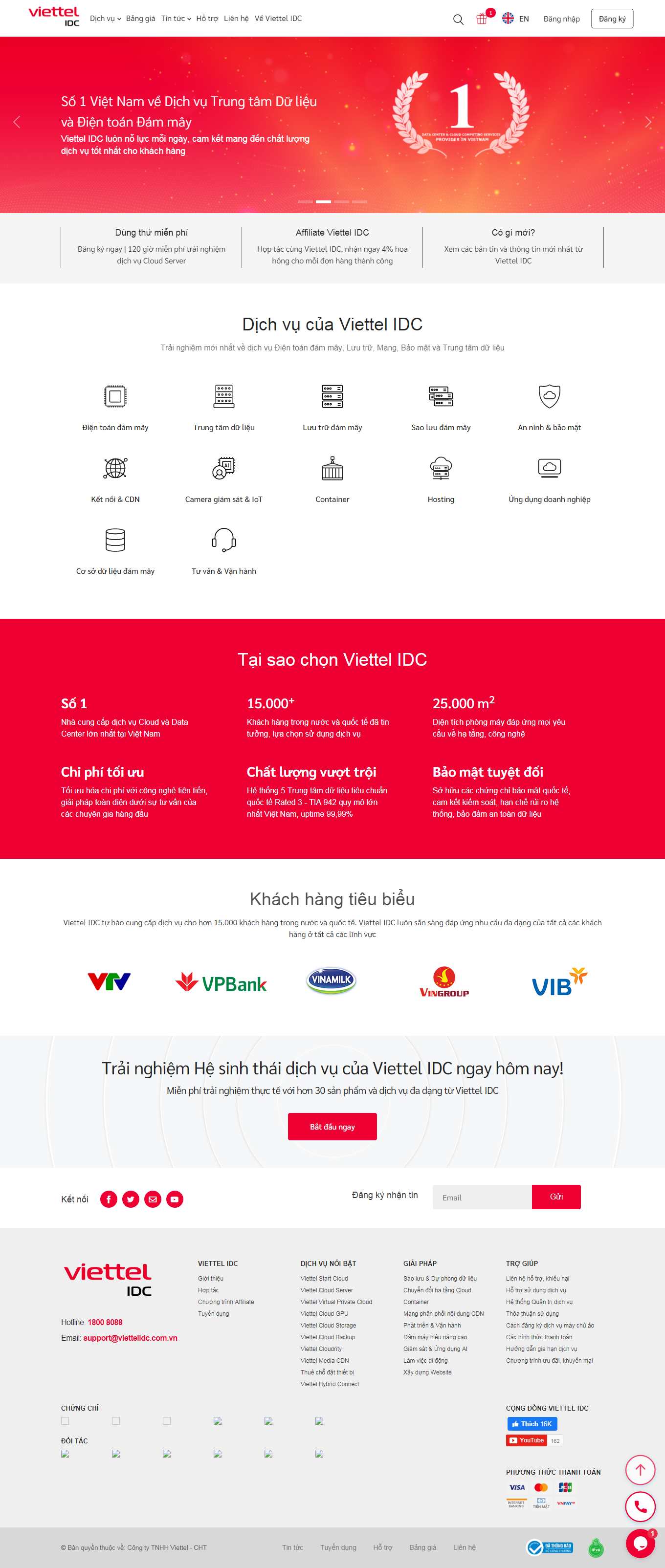[bkns] Thiết kế Website Web bán hosting - viettelidccomvn