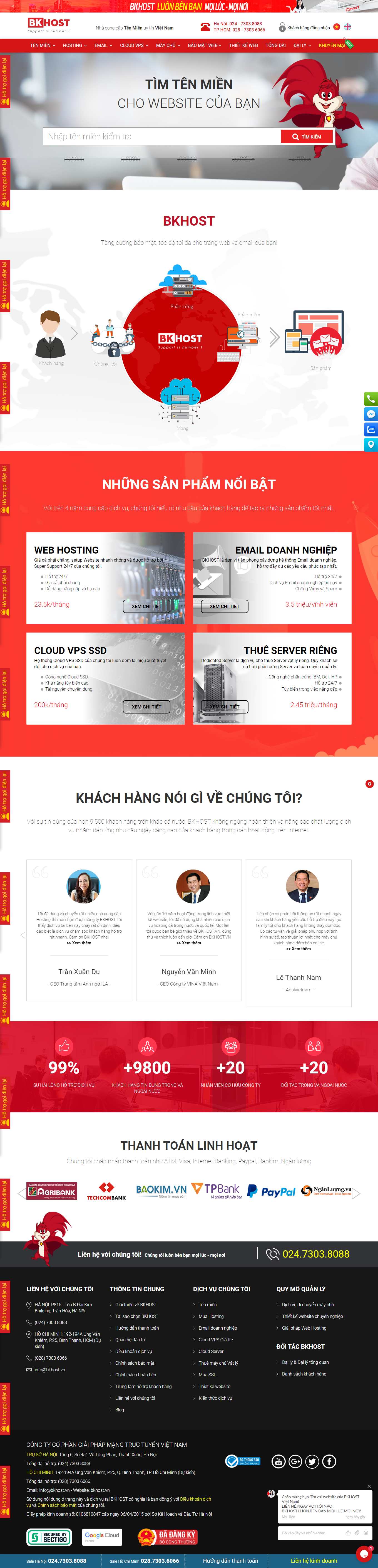 [bkns] Thiết kế Website Web bán hosting - bkhostvn