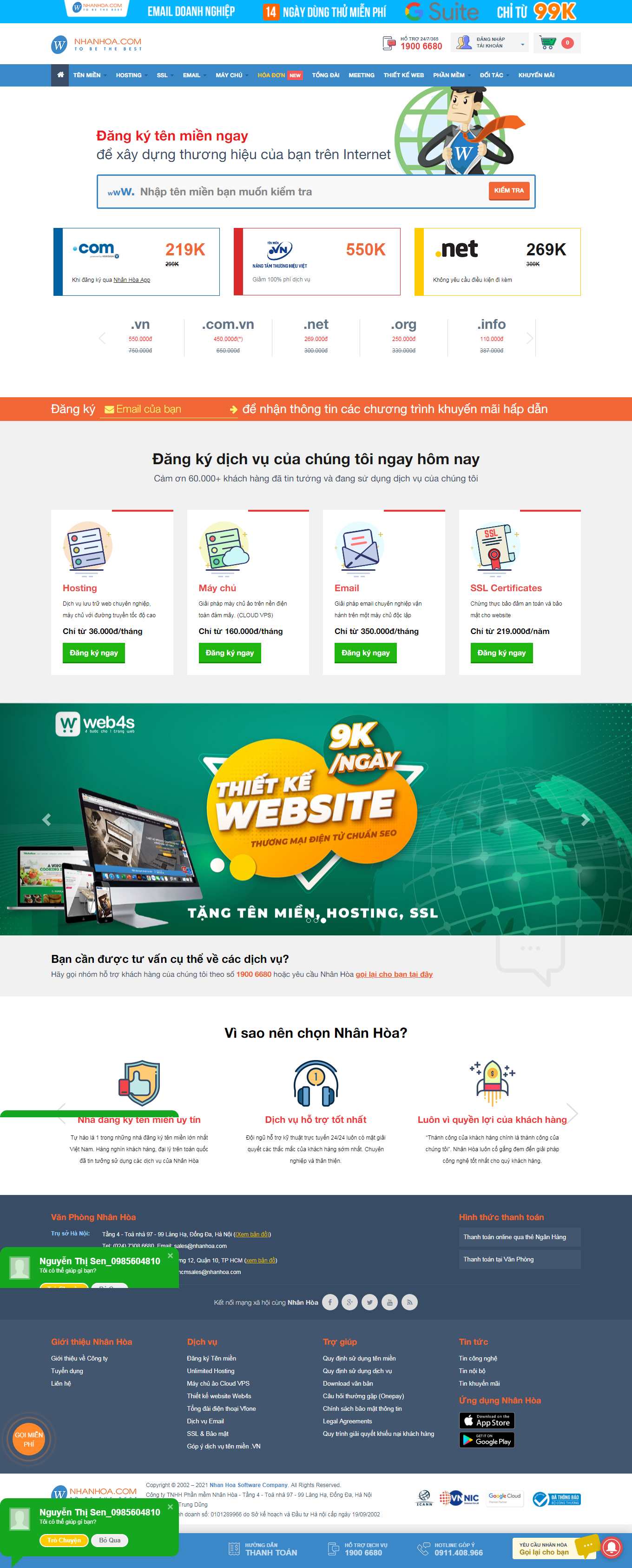 [bkns] Thiết kế Website Web bán hosting - nhanhoacom