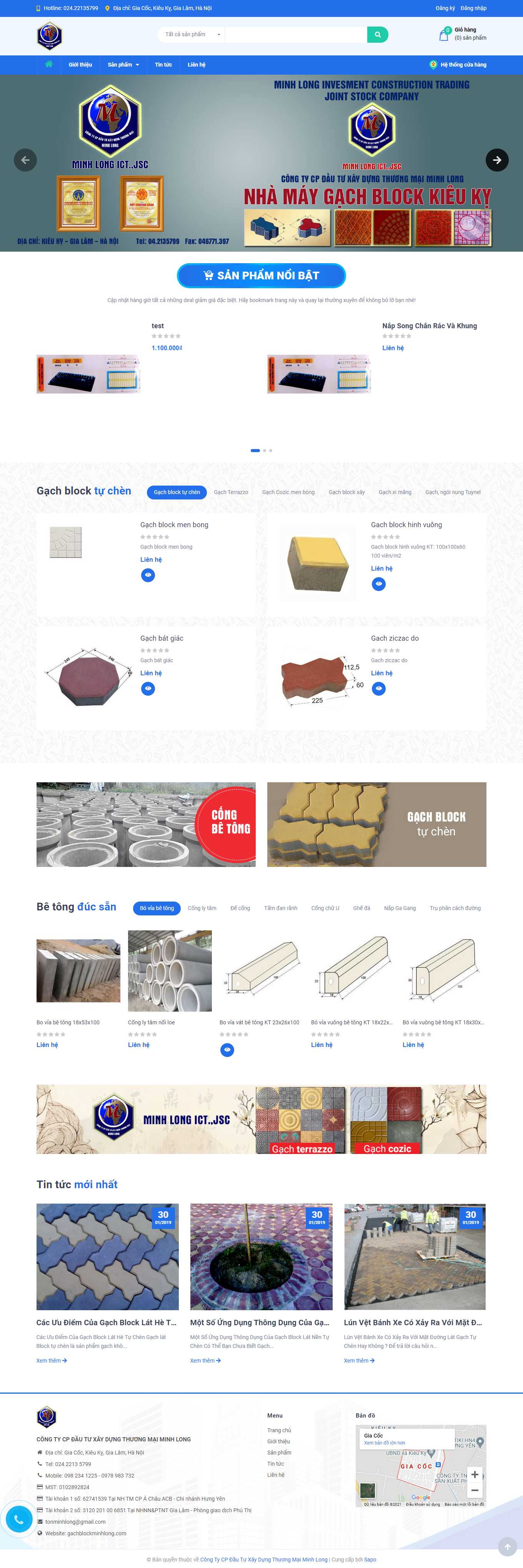 Thiết kế Website Web tech5s - gachblockminhlongcom