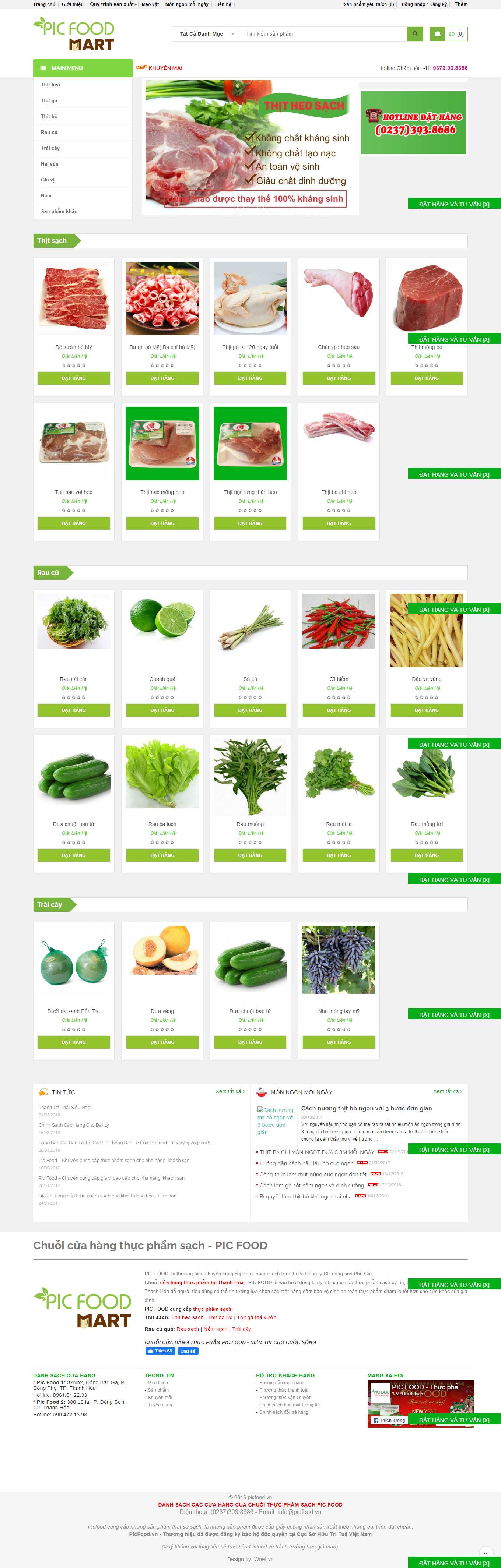 [vinatechjsc] Thiết kế Website Web gian hàng - picfoodvn