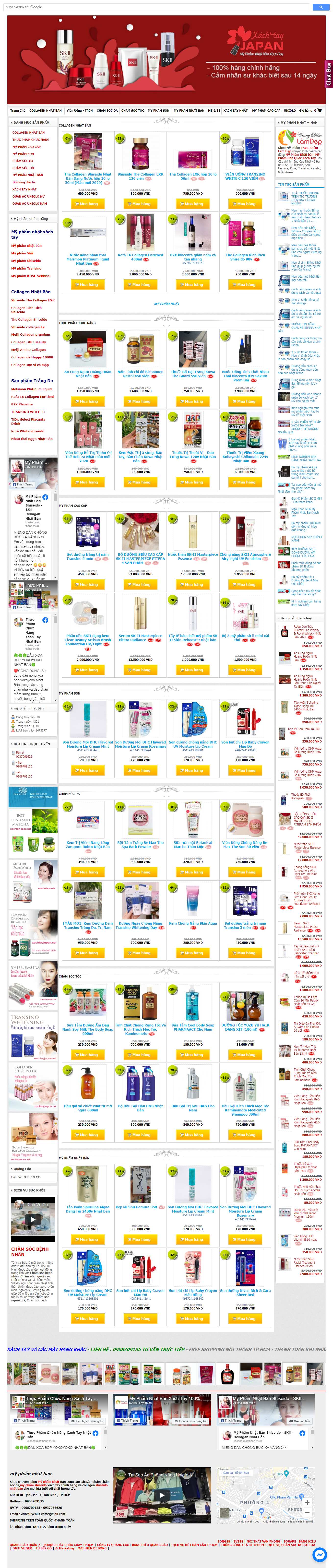 Thiết kế Website Web bán lẻ - xachtayjapannet