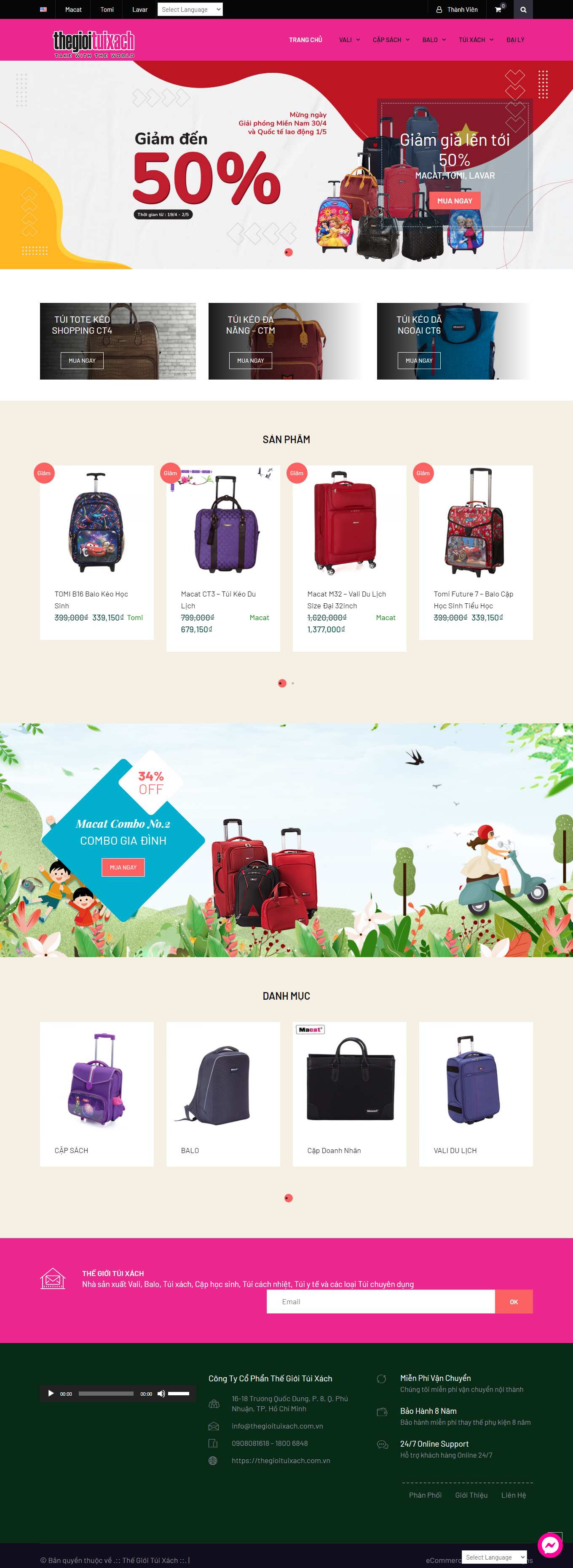 Thiết kế Website Web sáng tạo - thegioituixachcomvn