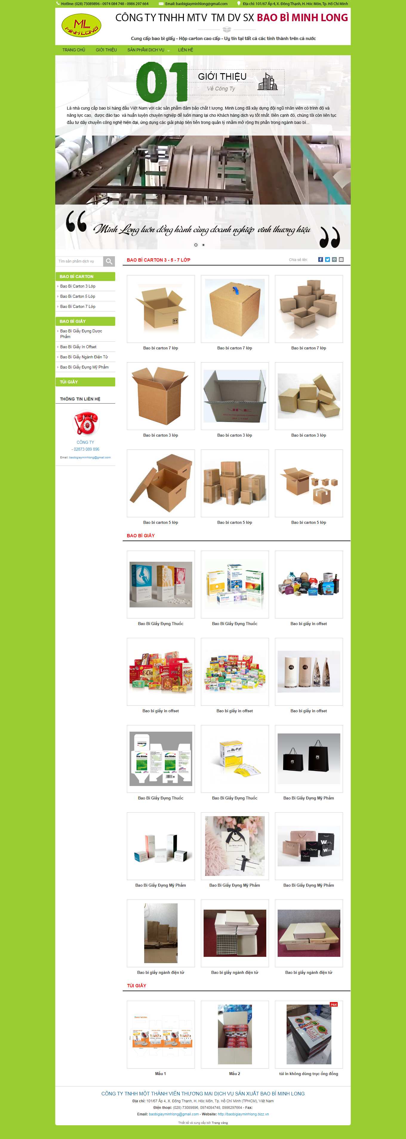 Thiết kế Website Web sáng tạo - baobigiayminhlongcom