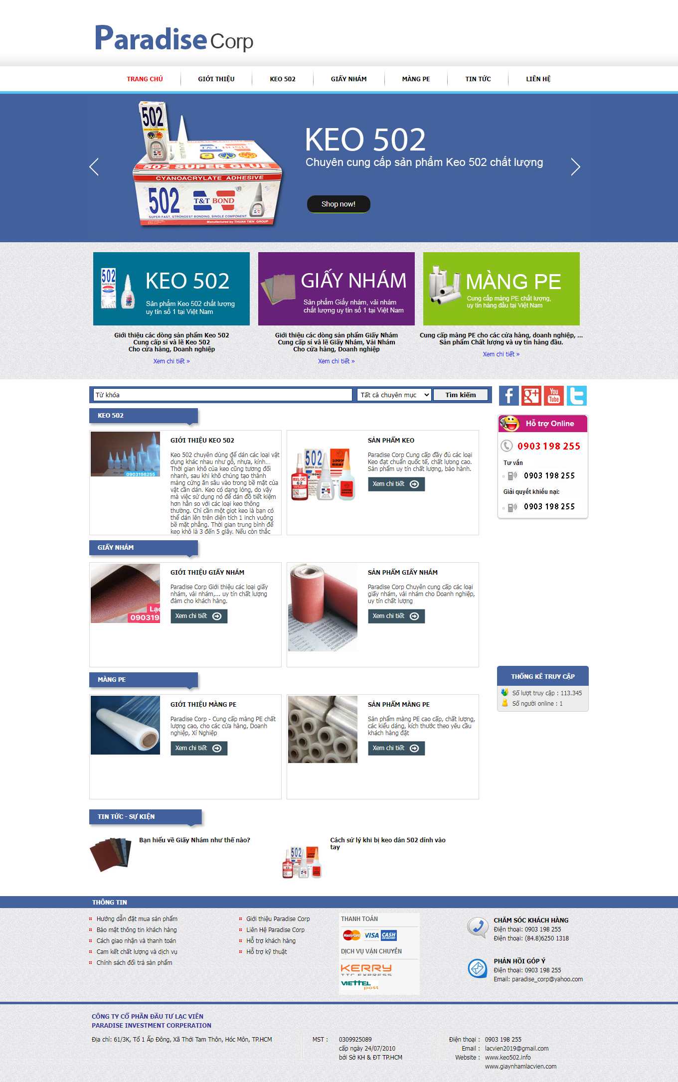 [xuongkhan] Thiết kế Website Web cực đẹp - keo502info