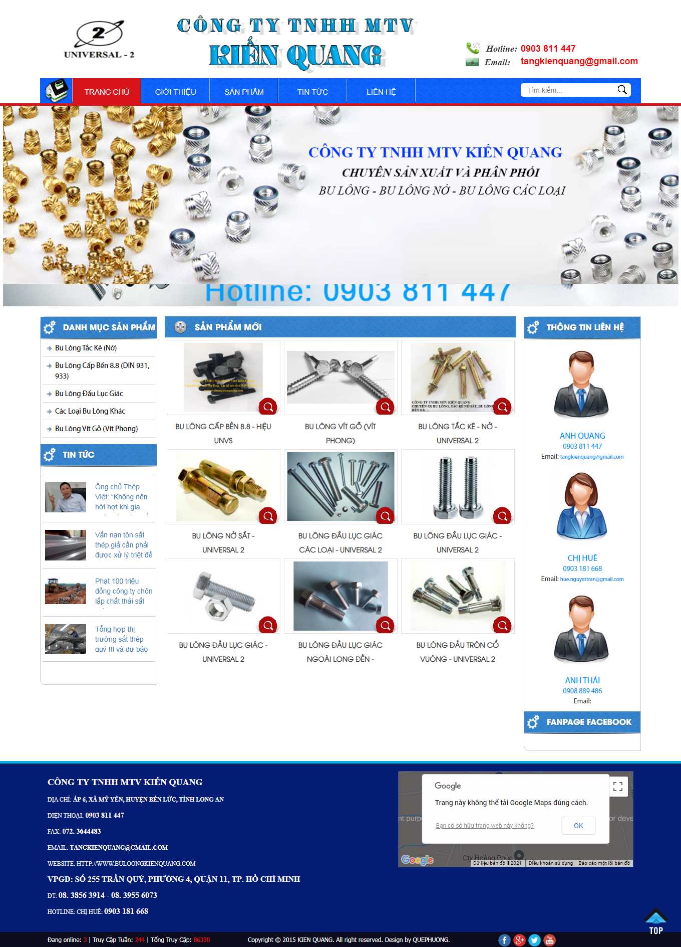 [xuongkhan] Thiết kế Website Web cực đẹp - buloongkienquangcom