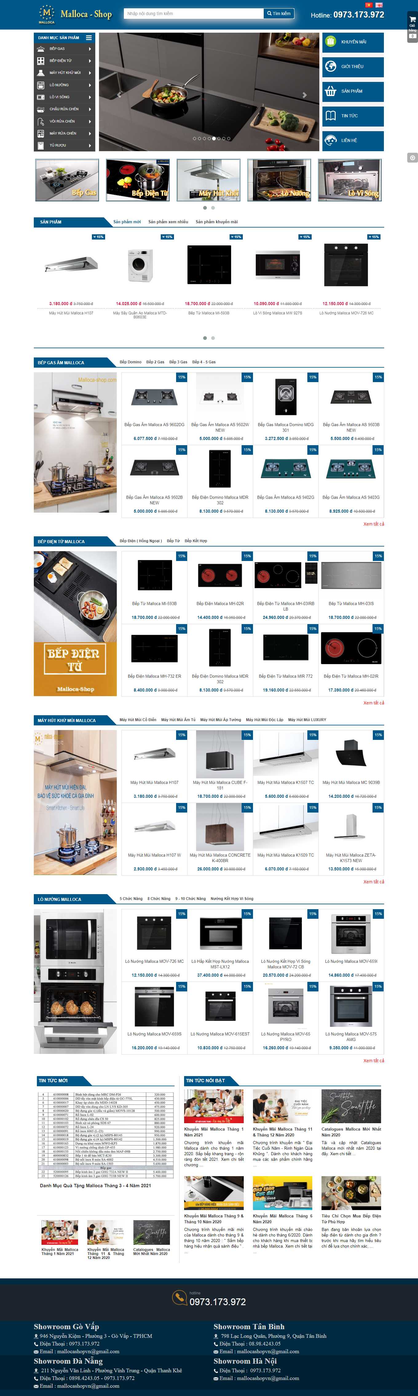 Thiết kế Website Web ưu việt - malloca-shopcom