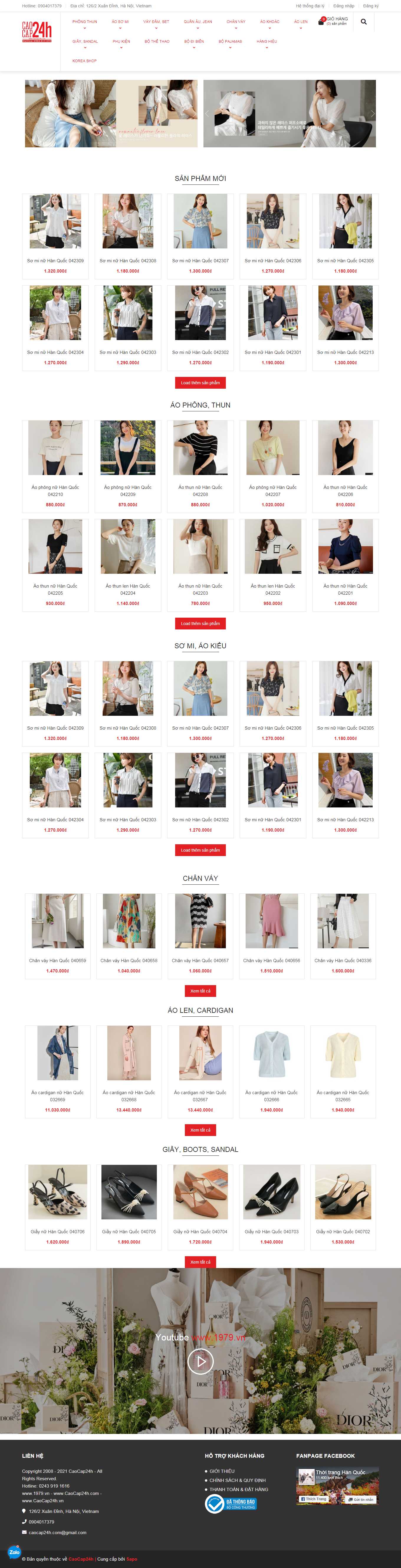 Thiết kế Website Web shop thời trang - wwwcaocap24hcom