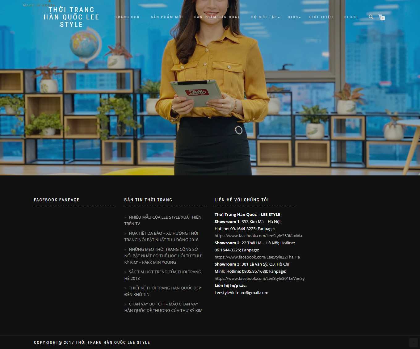Thiết kế Website Web shop thời trang - thoitrangleestylecom