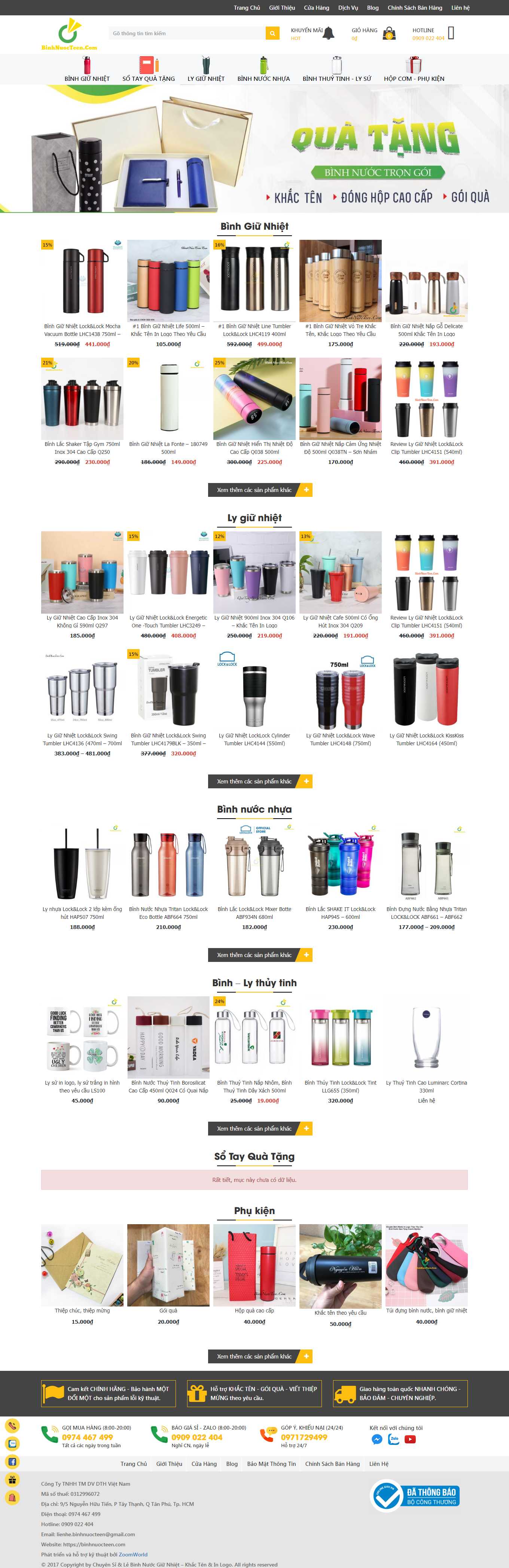 [tupperware] Thiết kế Website Web bán bình giữ nhiệt - binhnuocteencom