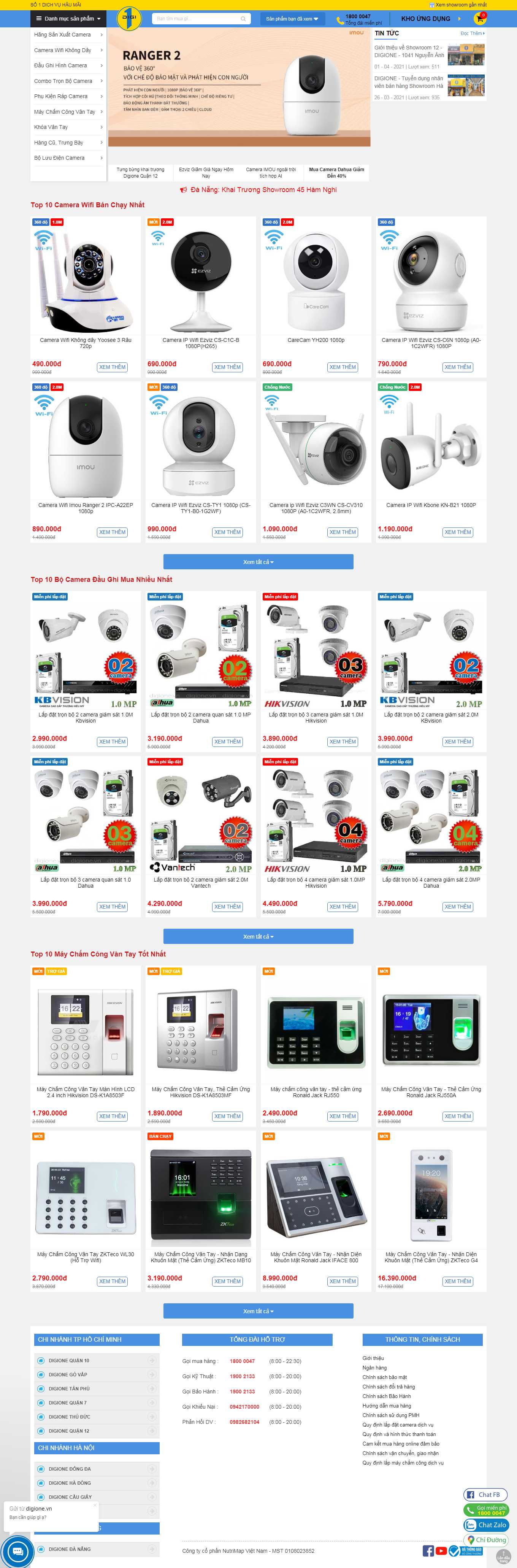 [vietnamsmart] Thiết kế Website Web máy chấm công - digionevn