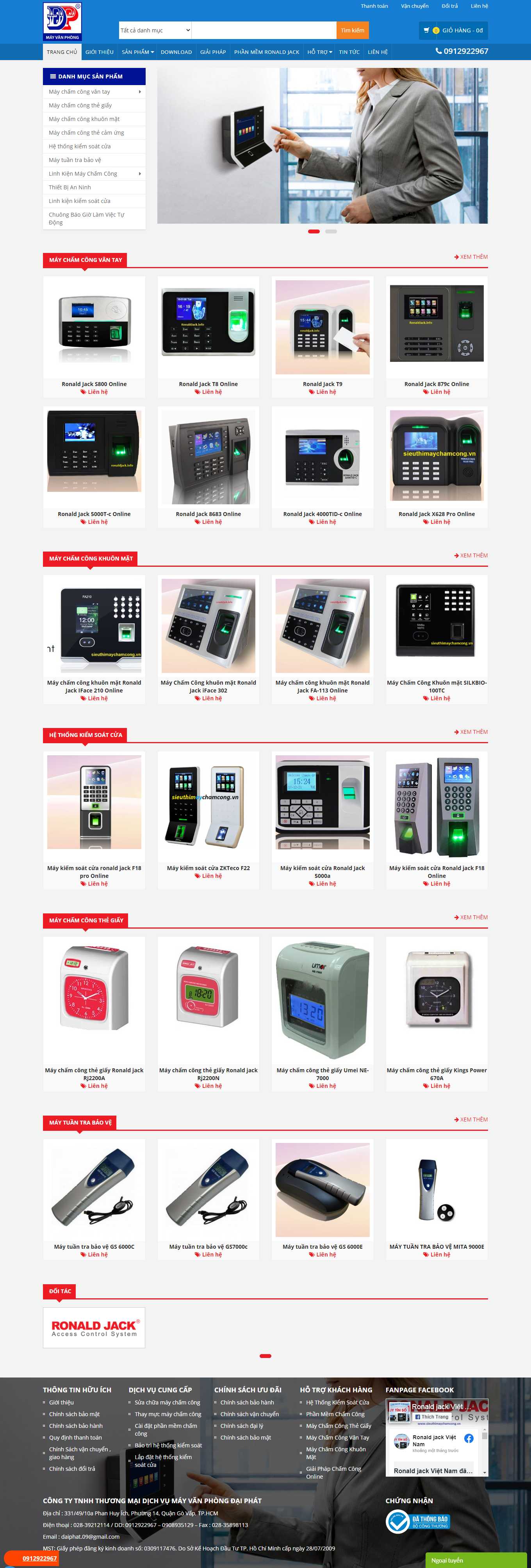 [vietnamsmart] Thiết kế Website Web máy chấm công - sieuthimaychamcongvn