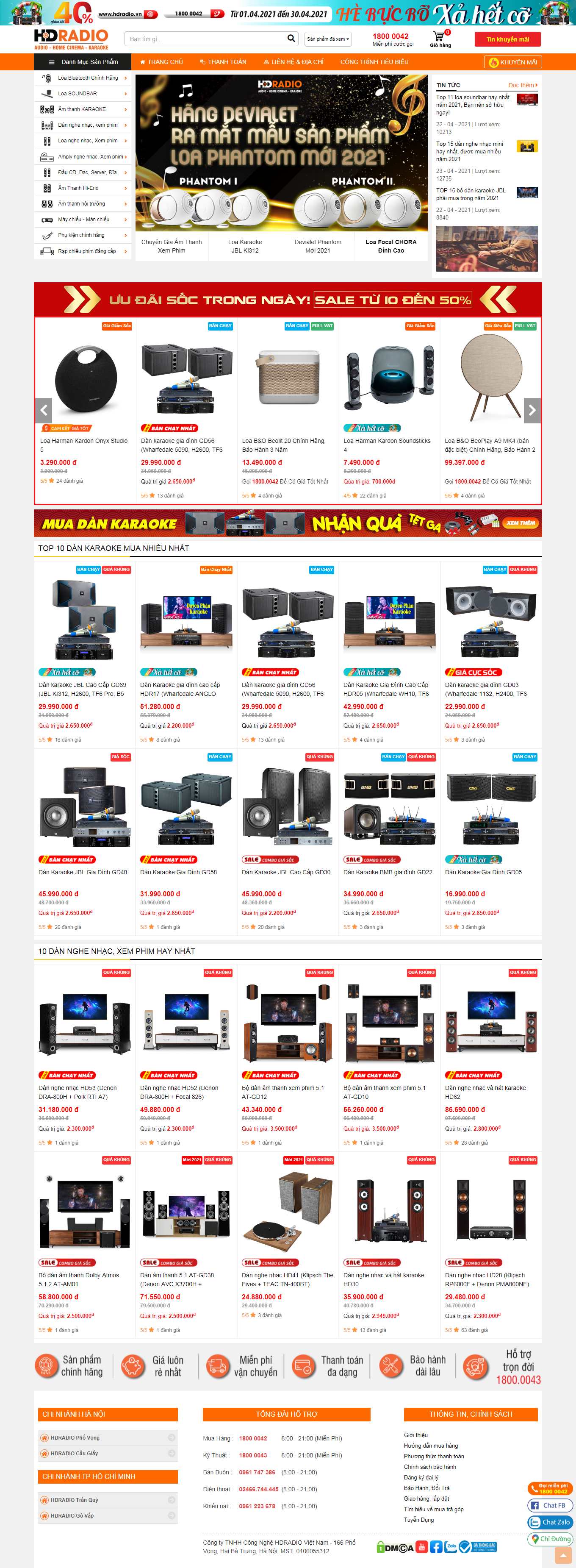 [karaoke] Thiết kế Website Web quán karaoke - hdradiovn