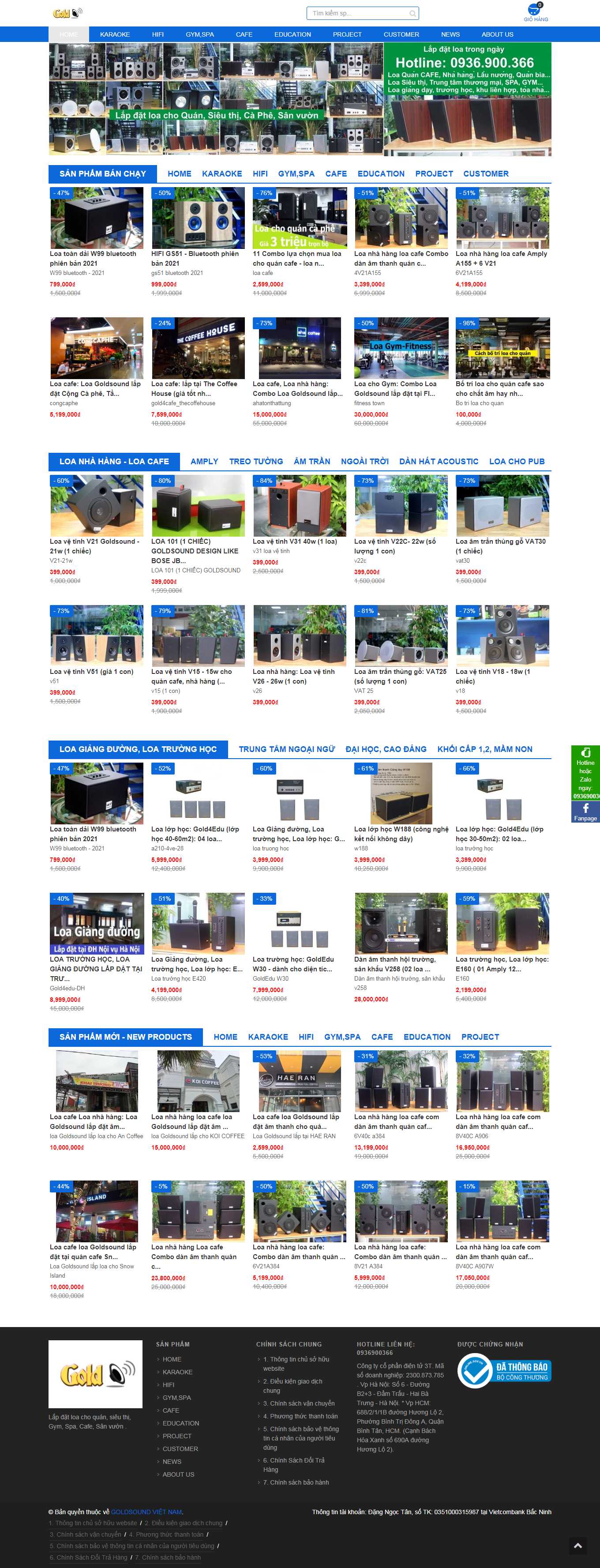 [karaoke] Thiết kế Website Web quán karaoke - goldsoundvn