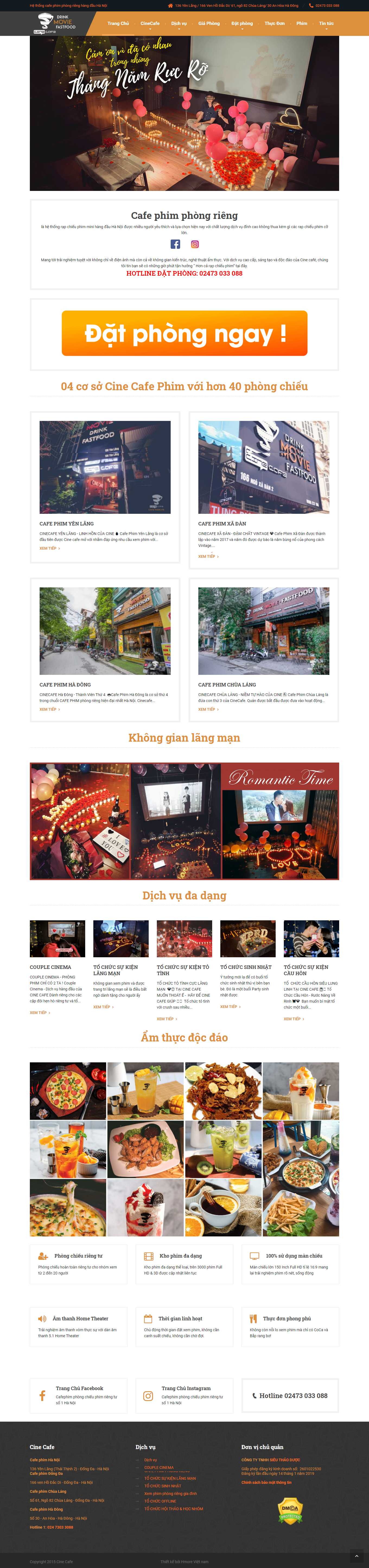 [karaoke] Thiết kế Website Web quán karaoke - cafephimvn