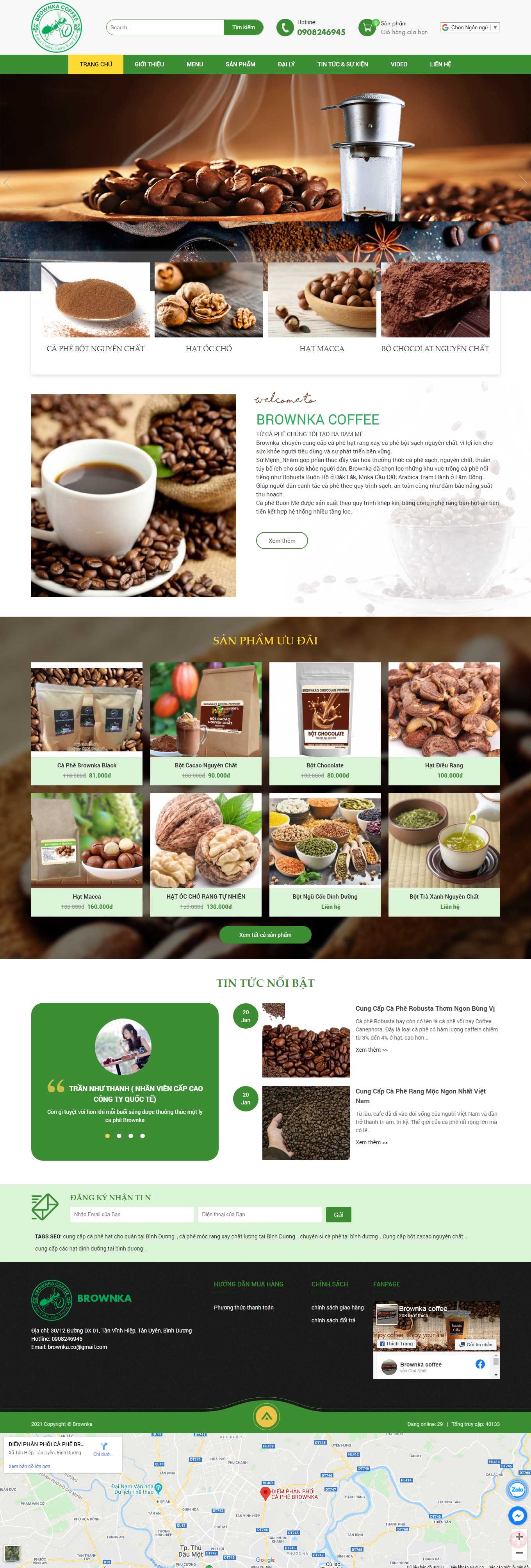 [robustavietnam] Thiết kế Website Web quán cafe - brownkacoffeecom