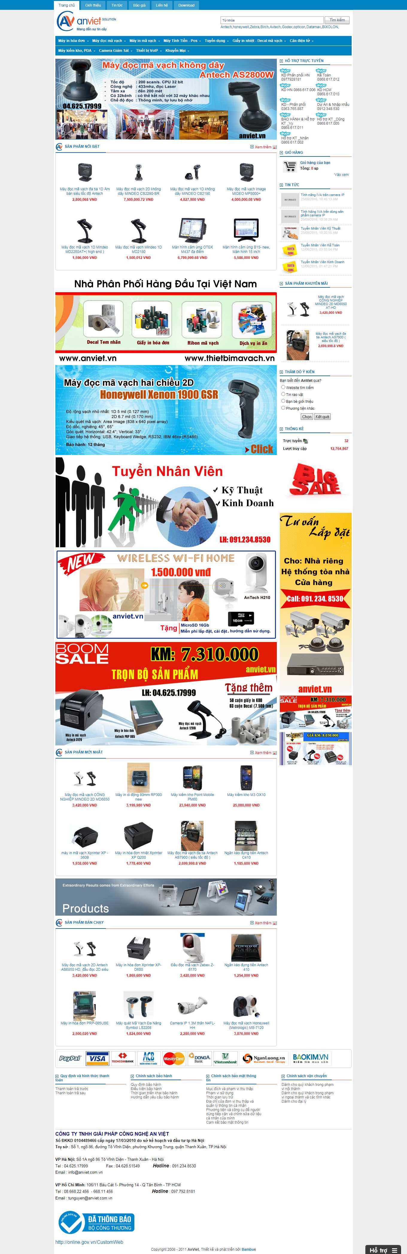 [chuyenhoadonmavach] Thiết kế Website Web máy quét mã vạch - anvietvn