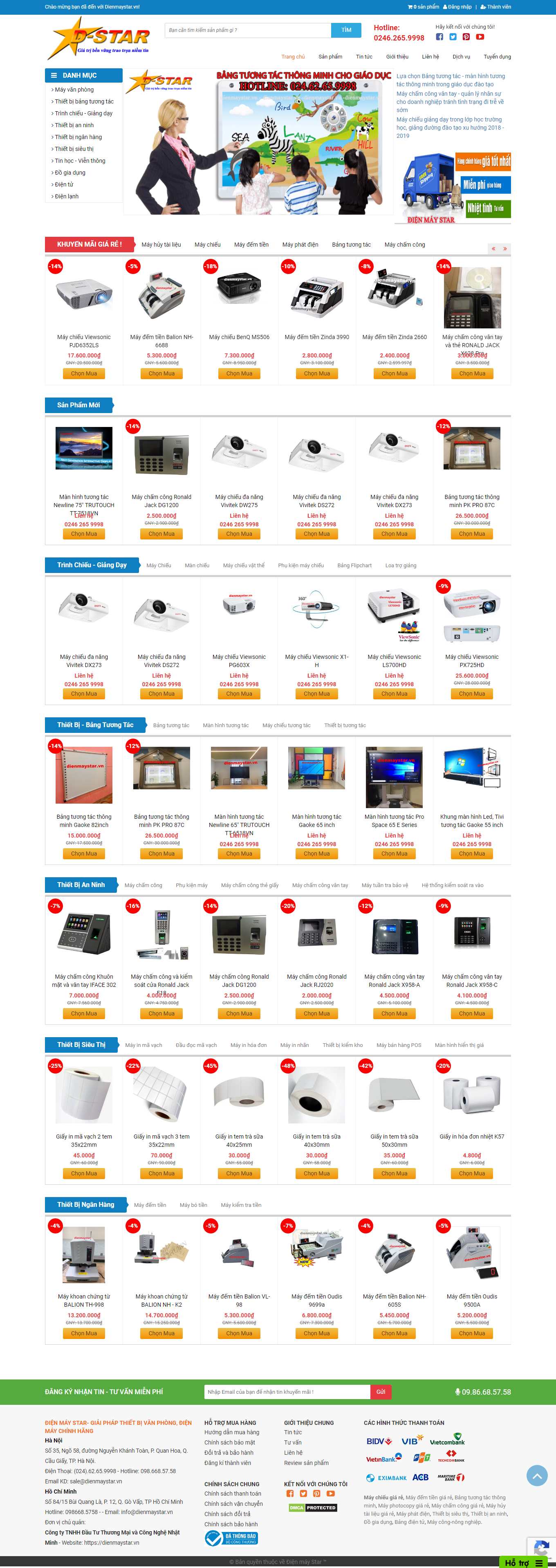 [chuyenhoadonmavach] Thiết kế Website Web máy quét mã vạch - dienmaystarvn