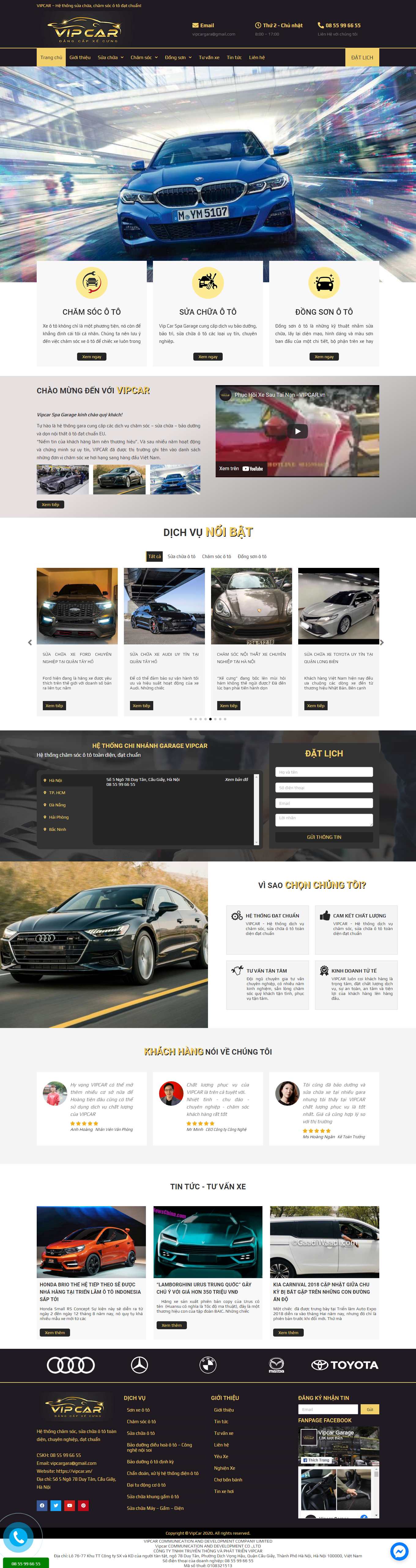 [giadinhauto] Thiết kế Website Web gara ô tô - vipcarvn
