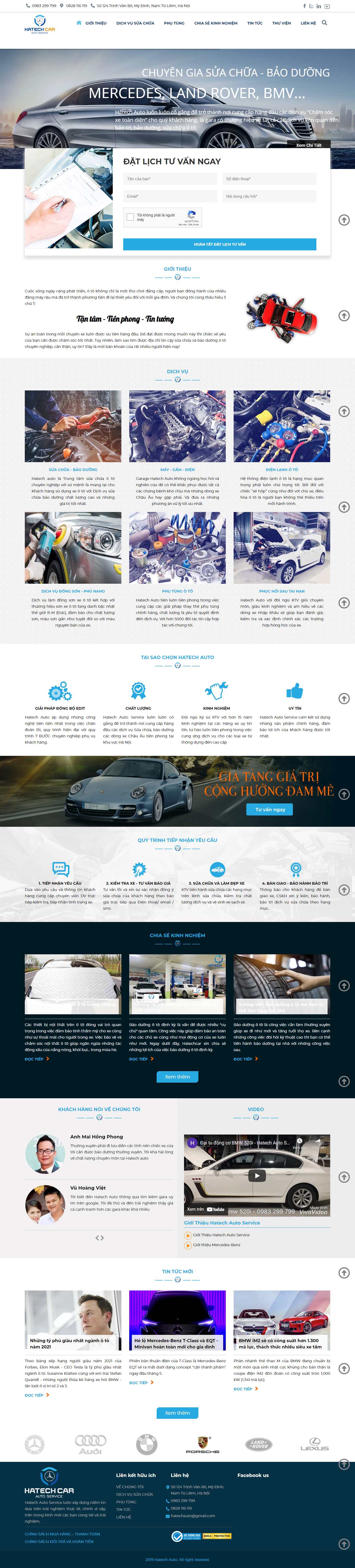 [giadinhauto] Thiết kế Website Web gara ô tô - hatechcarvn