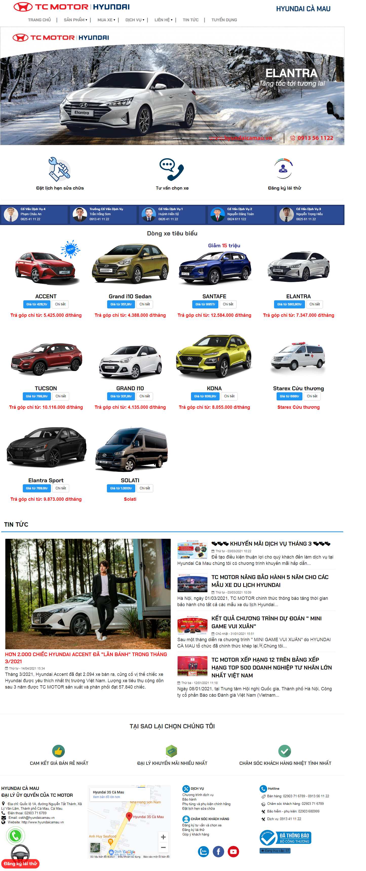 [giadinhauto] Thiết kế Website Web gara ô tô - hyundaicamauvn