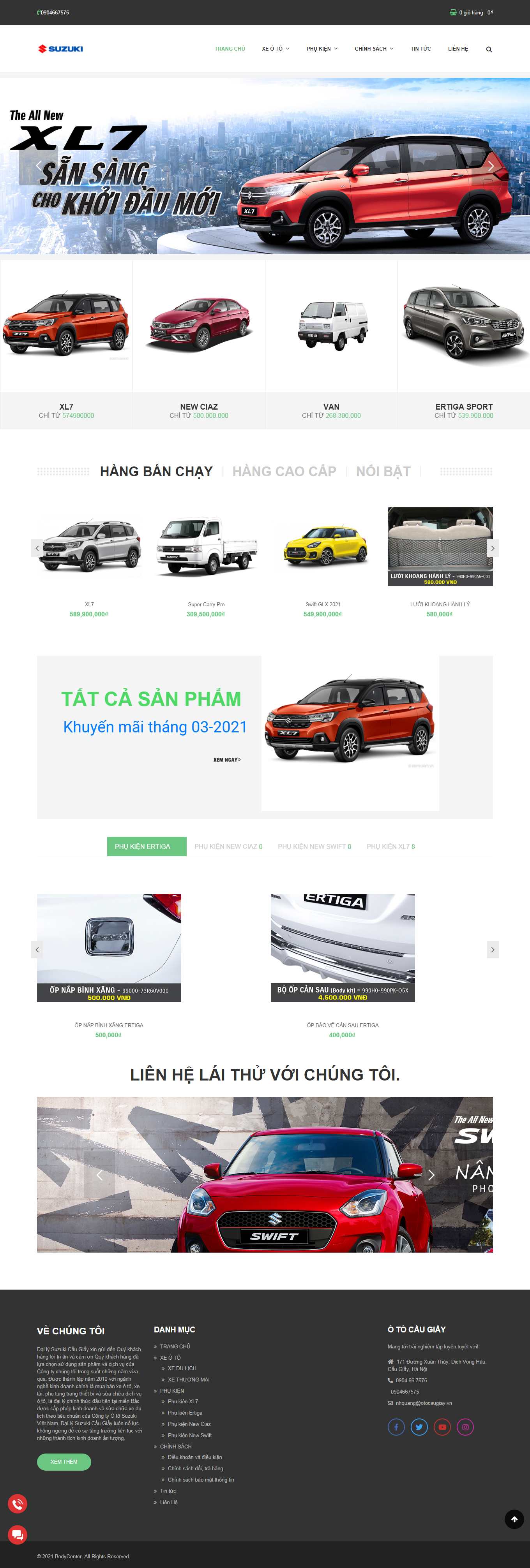 Thiết kế Website Web nhà phân phối - otosuzukicomvn