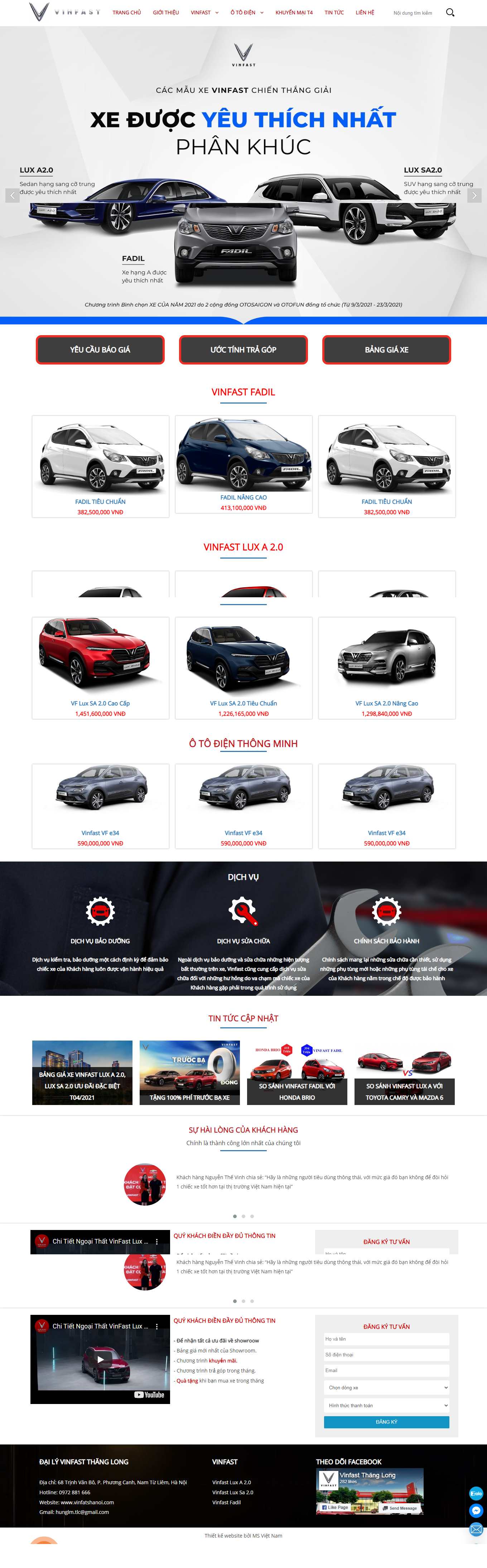 Thiết kế Website Web nhà phân phối - wwwvinfasthanoivncom