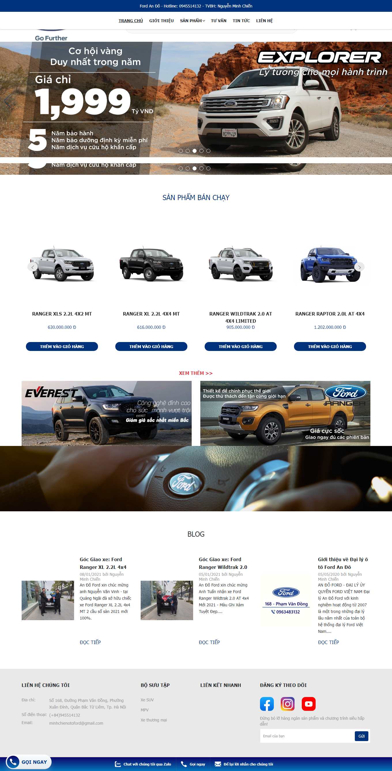 Thiết kế Website Web nhà phân phối - dailyotofordvn