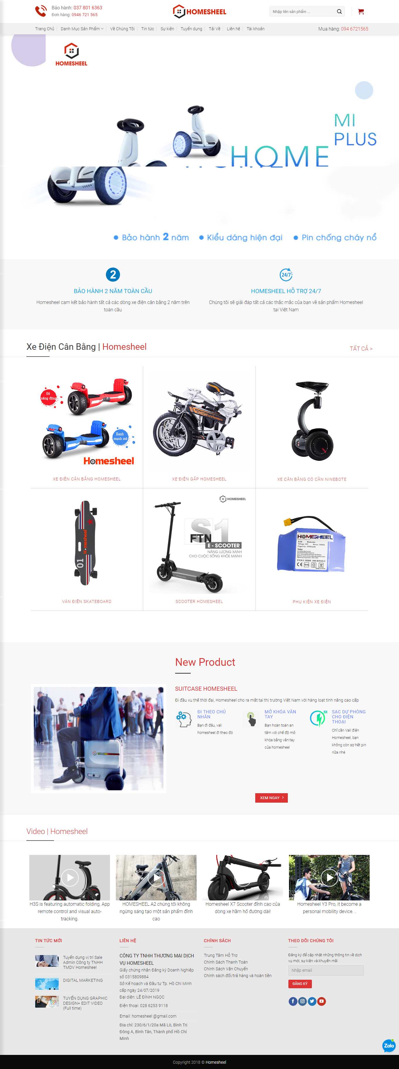 Thiết kế Website Web nhà phân phối - homesheelcomvn