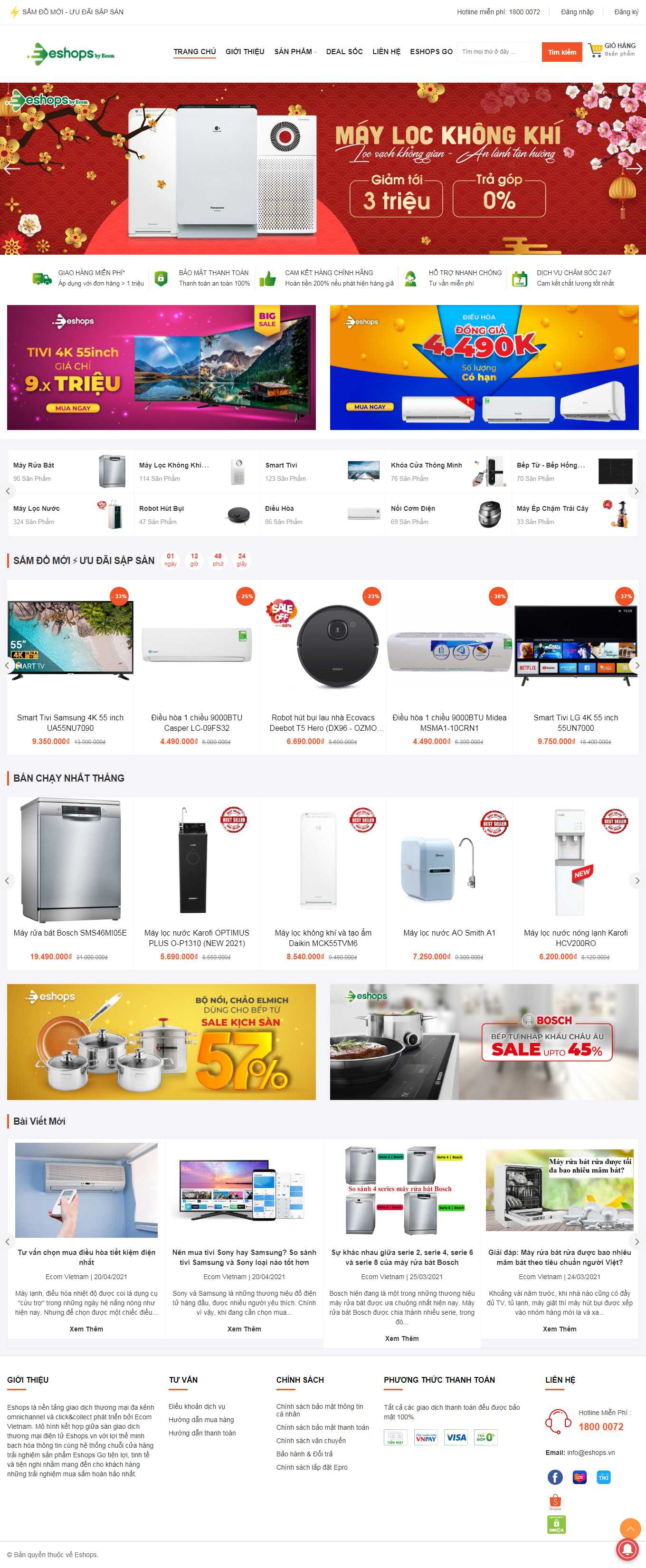 [maylocnuockangaroo] Thiết kế Website Web máy lọc nước - eshopsvn