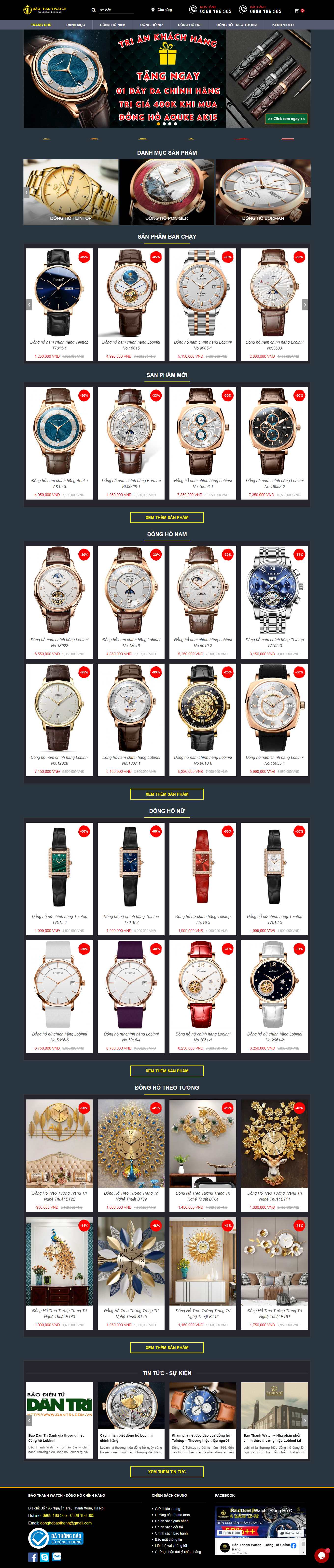 [henry-london] Thiết kế Website Web đồng hồ - donghobaothanhvn