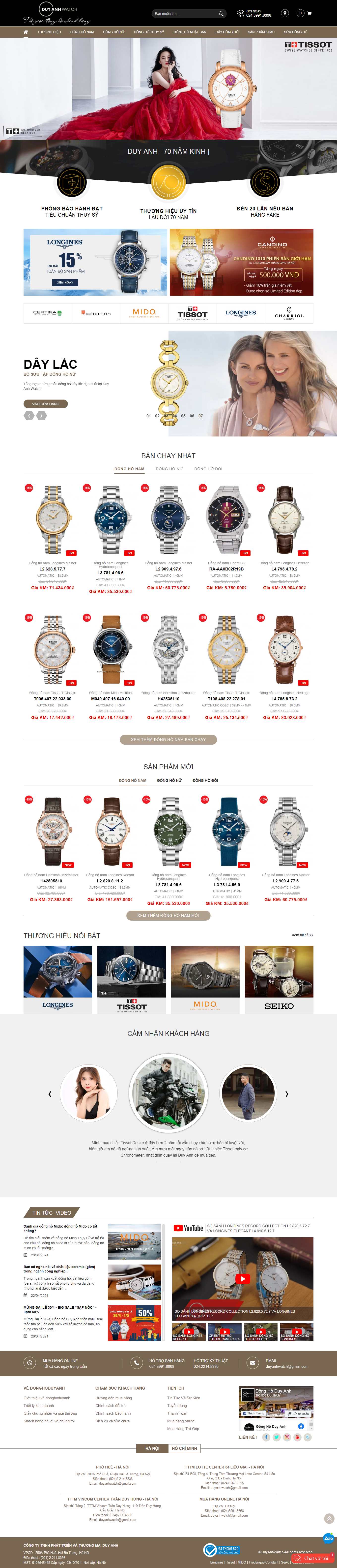 [henry-london] Thiết kế Website Web đồng hồ - donghoduyanhcom