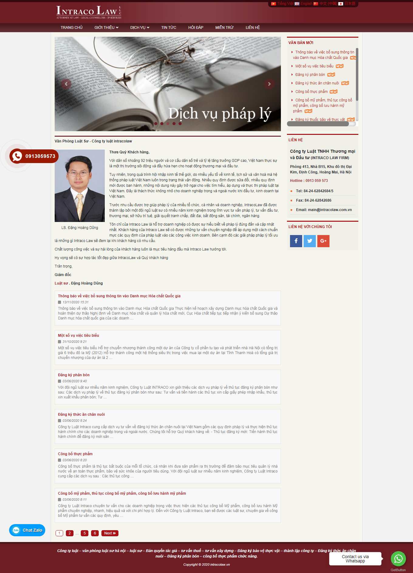 Thiết kế Website Web Luật Sư - intracolawvn