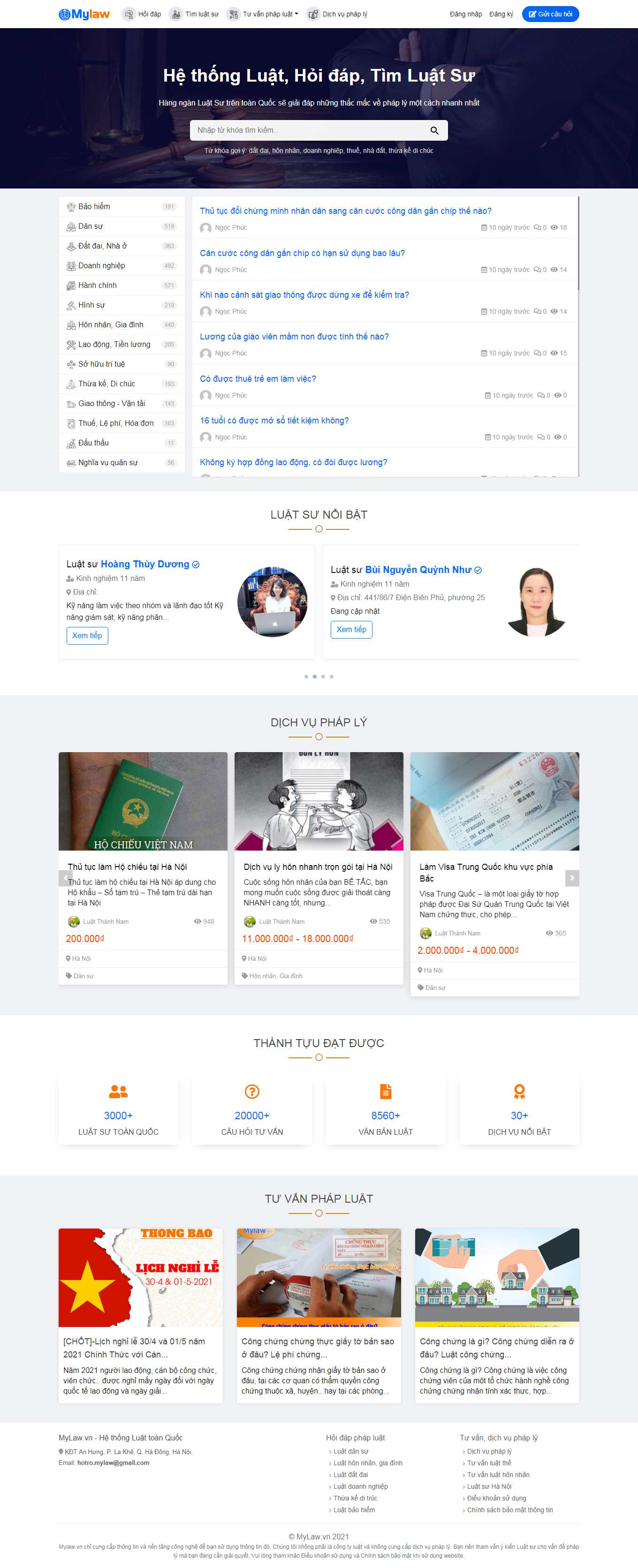 Thiết kế Website Web Luật Sư - mylawvn