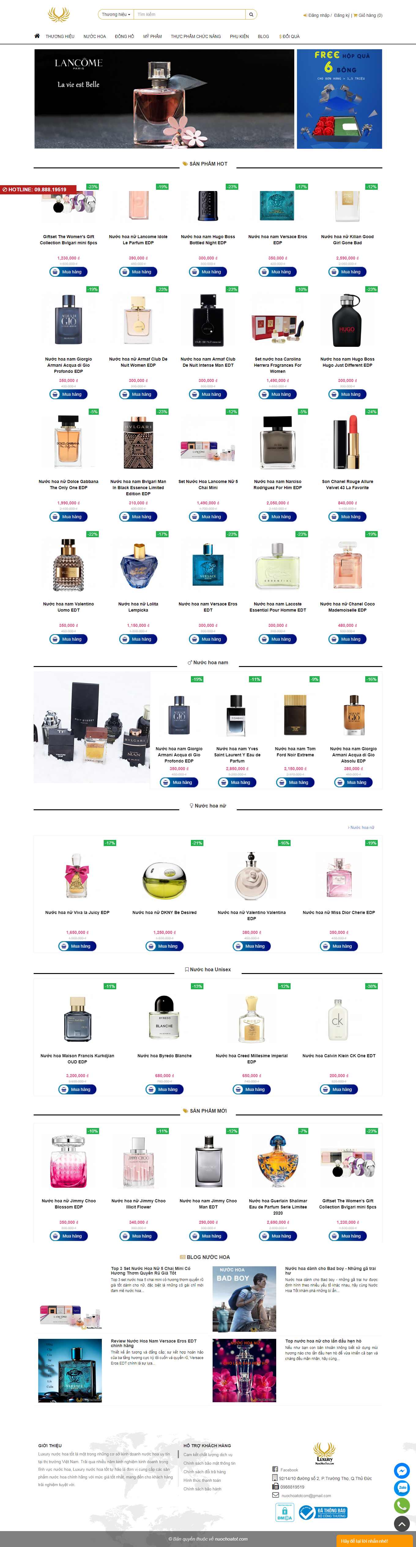 [vuahanghieu] Thiết kế Website Web bán nước hoa - nuochoatotcom