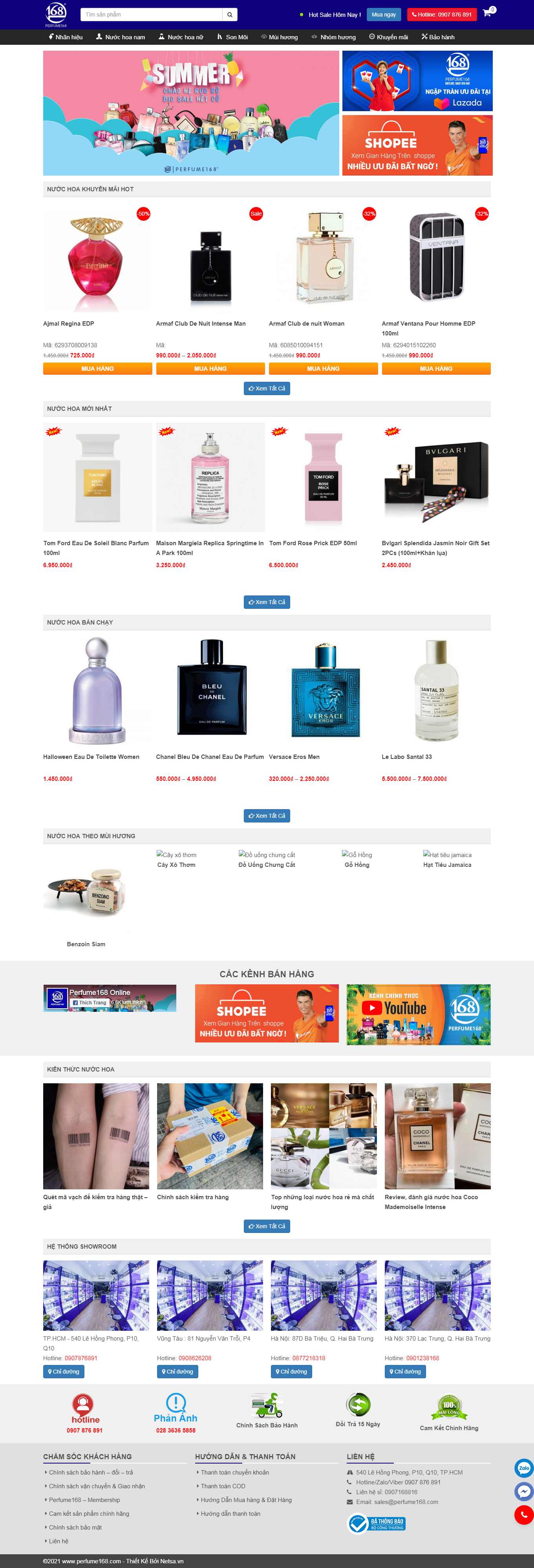 [vuahanghieu] Thiết kế Website Web bán nước hoa - perfume168com
