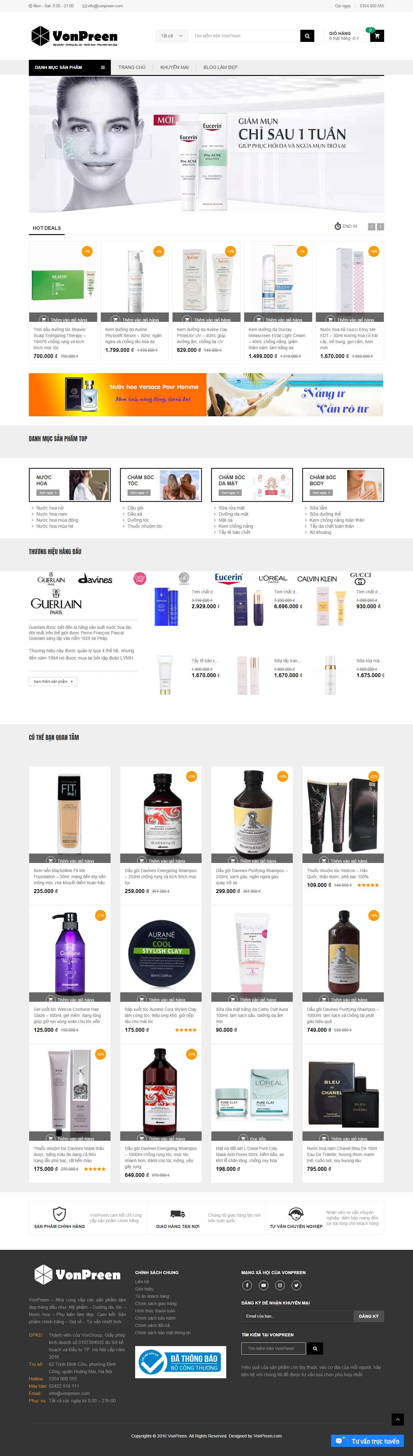 [vuahanghieu] Thiết kế Website Web bán nước hoa - vonpreencom