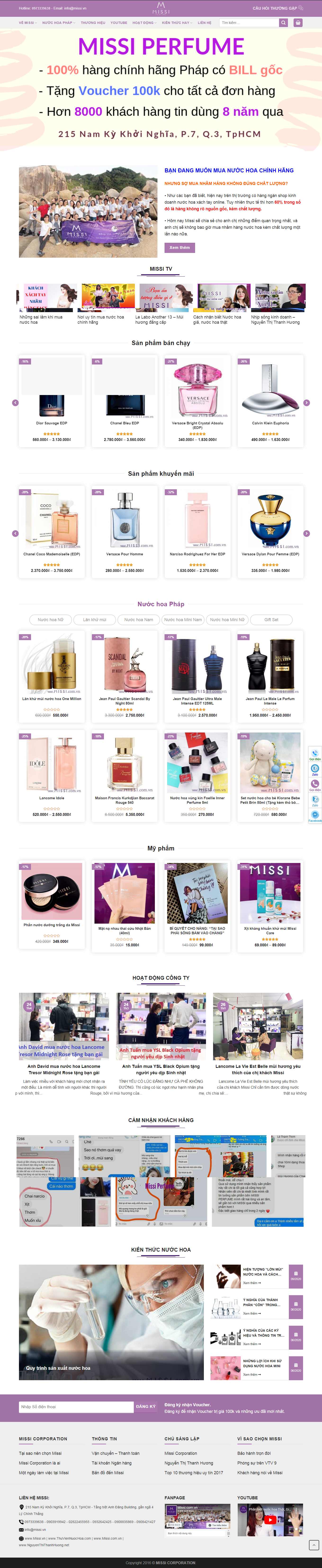 [vuahanghieu] Thiết kế Website Web bán nước hoa - missicomvn